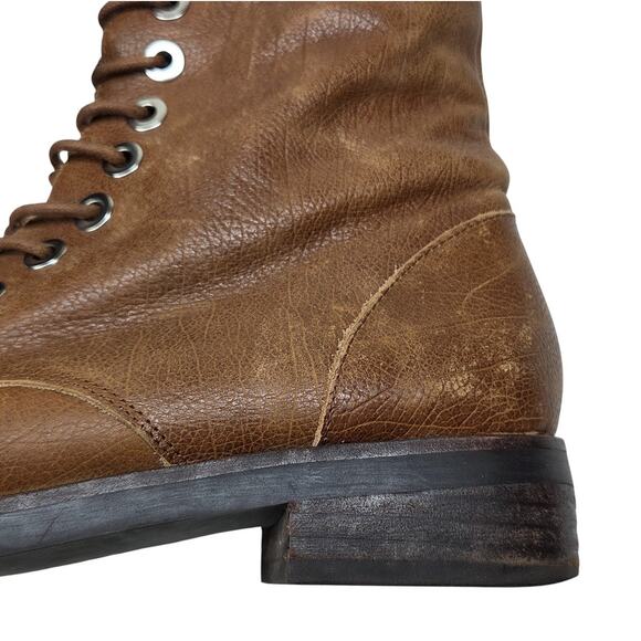 Jeffrey Campbell Ibiza Distressed Brown Leather Ankle Boots Side Zip Size 6.5 - Picture 9 of 14